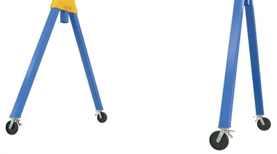 Vestil AHSN-2-10-16-TLC adjustable steel gantry cranes with total locking casters - knockdown shown from an alternate angle