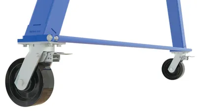 Vestil AHSN-8-15-9-TLC adjustable steel gantry cranes with total locking casters - knockdown shown from an alternate angle