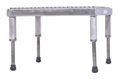 Vestil AHW-H-2424-SS stainless steel adjustable work-mate stand shown from an alternate angle