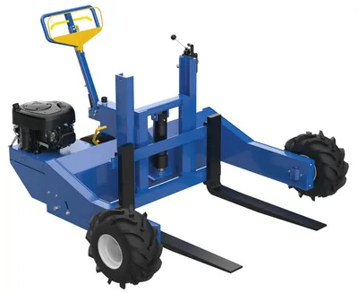 Vestil Steel Heavy Duty 344CC Gas Powered Drive and Lift All-Terrain Pallet Truck 48 In. Long Adjustable Width Forks 2,000 Lb. Capacity Blue