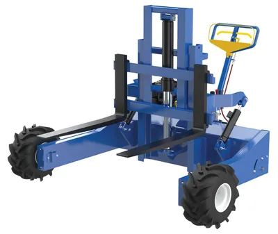 Vestil ALL-T-4-GPT-PT gas powered all terrain pallet trucks & stacker shown from an alternate angle
