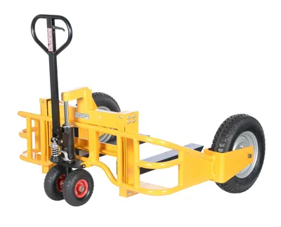 Vestil ALL-T-HD all terrain pallet truck shown from an alternate angle
