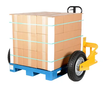 Vestil ALL-T-HD all terrain pallet truck shown from an alternate angle