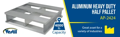 Vestil AP-2424 aluminum pallets & skid feature highlights