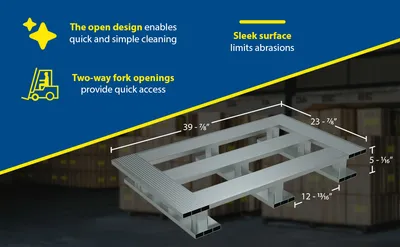 Vestil AP-4024-SB aluminum pallets & skid feature highlights