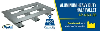 Vestil AP-4024-SB aluminum pallets & skid feature highlights