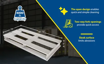 Vestil AP-4824 aluminum pallets & skid feature highlights