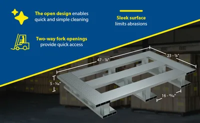 Vestil AP-4824-SB aluminum pallets & skid feature highlights