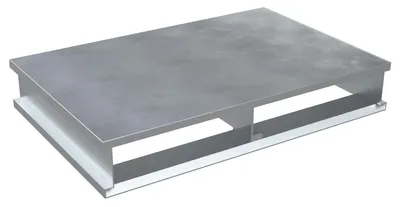 Vestil Aluminum Heavy Duty Solid Top Half Pallet 36-1/8 In. x 24 In. x 6 In. 4000 Lb. Silver