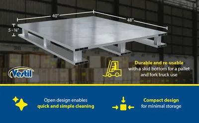 Vestil AP-ST-4048-SB aluminum pallets & skid feature highlights