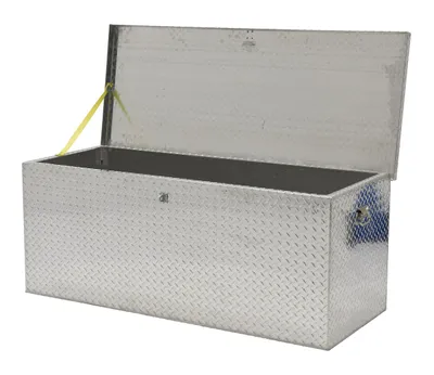 Vestil APTS-2460 aluminum tread plate portable tool boxe shown from an alternate angle