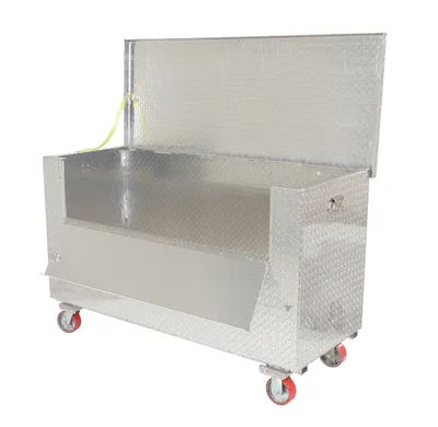 Vestil APTS-3060-C-FD aluminum tread plate portable tool boxe shown from an alternate angle