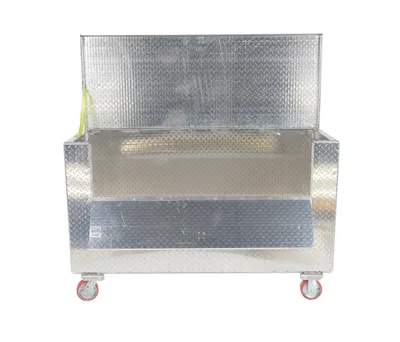 Vestil APTS-3060-C-FD aluminum tread plate portable tool boxe shown from an alternate angle