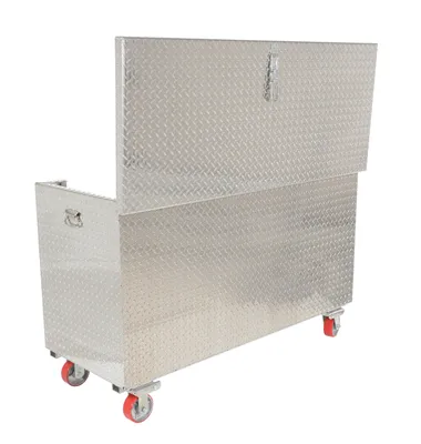 Vestil APTS-3060-C-FD aluminum tread plate portable tool boxe shown from an alternate angle