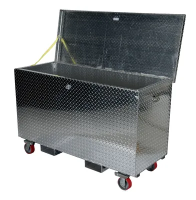 Vestil APTS-3060-CF aluminum tread plate portable tool boxe shown from an alternate angle