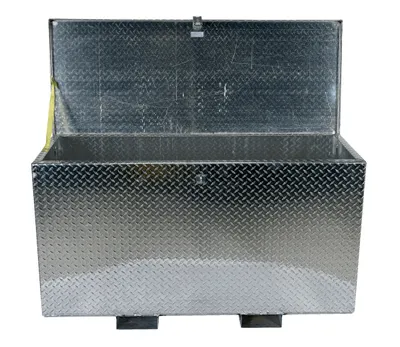 Vestil APTS-3060-F aluminum tread plate portable tool boxe shown from an alternate angle