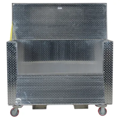Vestil APTS-3660-CF-FD aluminum tread plate portable tool boxe shown from an alternate angle