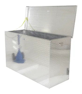Vestil APTS-3660 aluminum tread plate portable tool boxe shown from an alternate angle