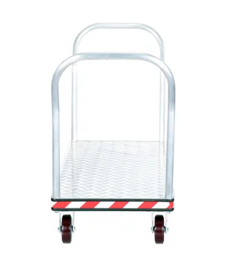 Vestil ATP-C-2460-2HDL heavy duty aluminum treadplate platform truck shown from an alternate angle