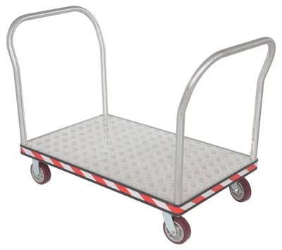 Vestil ATP-C-3048-2HDL heavy duty aluminum treadplate platform truck