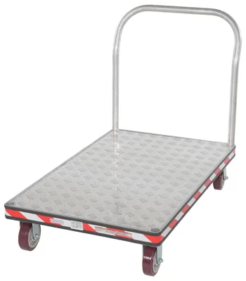 Vestil ATP-C-3048 heavy duty aluminum treadplate platform truck shown from an alternate angle