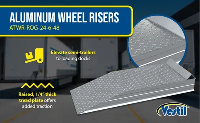 Vestil ATWR-ROG-24-6-48 aluminum wheel riser feature highlights