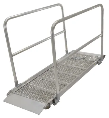 Vestil AWR-G-28-7A-HR aluminum grip-strut walk ramp shown from an alternate angle