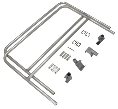 Vestil Aluminum Bolt On Handrail 7 Ft. For Aluminum Walk Ramps Retro Fit Silver