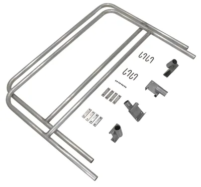 Vestil Aluminum Bolt On Handrail 9 Ft. For Aluminum Walk Ramps Retro Fit Silver