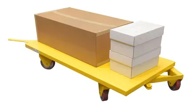 Vestil AWST-3672-PU all wheel steer truck shown from an alternate angle