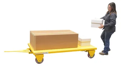 Vestil AWST-3672-PU all wheel steer truck shown from an alternate angle