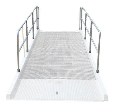 Vestil Steel Removable 42 In. Height Handrails with 21 In. Welded Mid Rail For Aluminum & Steel Yard Ramp Models