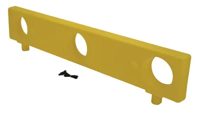 Vestil BCD-76-EX12-YL stackable poly barricade shown from an alternate angle