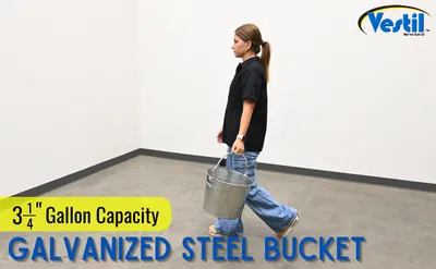 Vestil BKT-GAL-325 galvanized & stainless steel bucket feature highlights