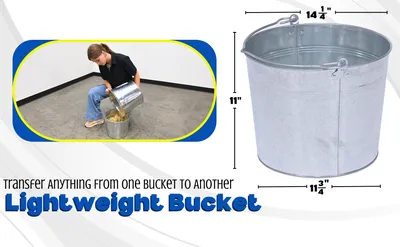 Vestil BKT-GAL-500 galvanized & stainless steel bucket feature highlights