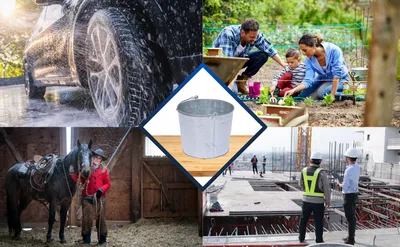 Vestil BKT-GAL-500 galvanized & stainless steel bucket feature highlights