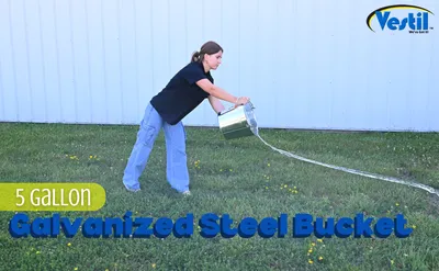 Vestil BKT-GAL-500 galvanized & stainless steel bucket feature highlights