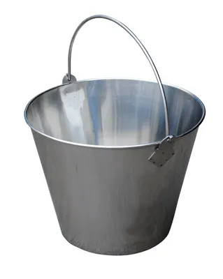 Vestil BKT-SS-325 galvanized & stainless steel bucket shown from an alternate angle