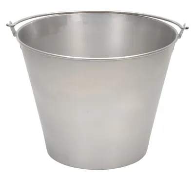 Vestil BKT-SS-325 galvanized & stainless steel bucket shown from an alternate angle