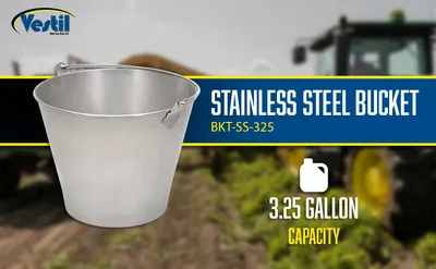 Vestil BKT-SS-325 galvanized & stainless steel bucket feature highlights