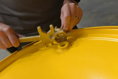 Vestil BNW-BX-W drum bung nut wrenche shown from an alternate angle