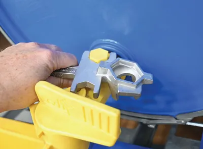 Vestil BNW-SS-W drum bung nut wrenche shown from an alternate angle