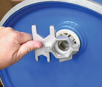 Vestil BNW-SS-W drum bung nut wrenche shown from an alternate angle