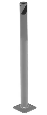 Vestil Steel Pipe Safety Bollard 24 In. x 1-3/4 In. Gray Semi Gloss