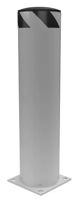 Vestil Steel Pipe Safety Bollard 36 In. x 8-1/2 In. Gray Semi Gloss