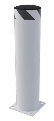 Vestil Steel Pipe Safety Bollard 36 In. x 8-1/2 In. White