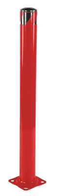 Vestil Steel Pipe Safety Bollard 48 In. x 4-1/2 In. Red