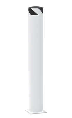 Vestil Steel Pipe Safety Bollard 48 In. x 6-1/2 In. White