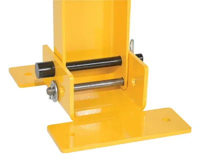 Vestil BOL-FD-2W-36-YL 2 way fold down steel bollard shown from an alternate angle