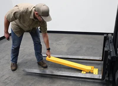 Vestil BOL-FD-2W-36-YL 2 way fold down steel bollard shown from an alternate angle